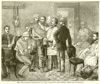 Pan Kavanagh przygotowuje się do przejścia przez Armię Rebeliantów w Lucknow autorstwa English School