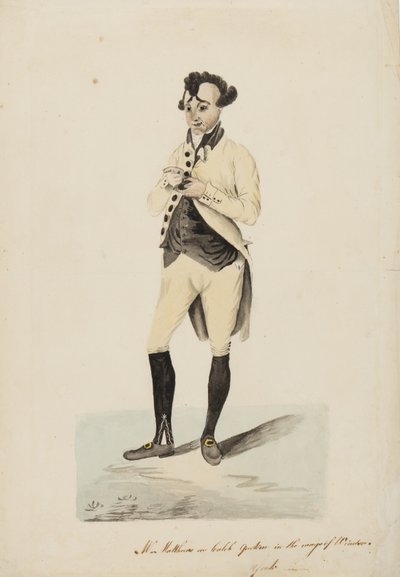 Pan Matthews jako Caleb Quotem w Wags of Windsor, York, c.1820 autorstwa English School