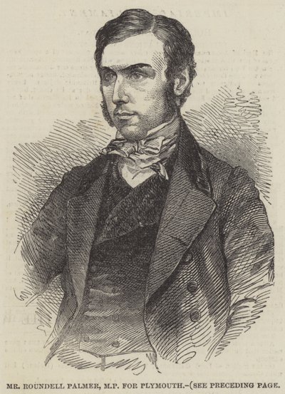 Pan Roundell Palmer, poseł do Plymouth (grawerowanie) autorstwa English School