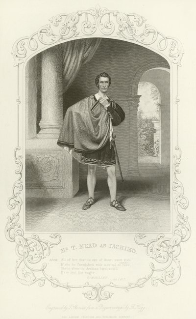 Pan T. Mead jako Iachimo, Cymbeline, Akt I, Scena VII autorstwa English School