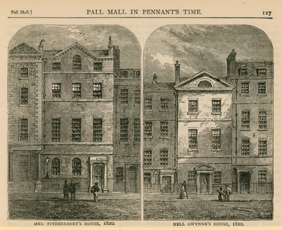 Dom pani Fitzherberts i dom Nell Gwynnes, 1820 autorstwa English School