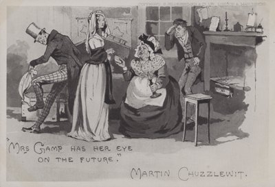 Pani Gamp, Martin Chuzzlewit (zdjęcie czarno-białe) autorstwa English School