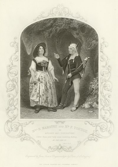 Pani H Marston i F Younge jako Audrey i Probierz, Jak wam się podoba, akt V, scena iv autorstwa English School