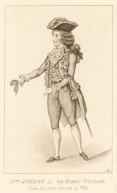 Pani Jordan jako Sir Harry Wildair z rzadkiego portretu z 1788 r. autorstwa English School
