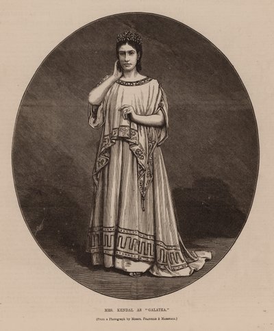 Pani Kendal jako "Galatea" (rycina) autorstwa English School