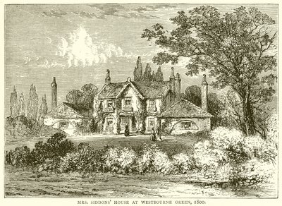 Dom pani Siddons w Westbourne Green, 1800 autorstwa English School