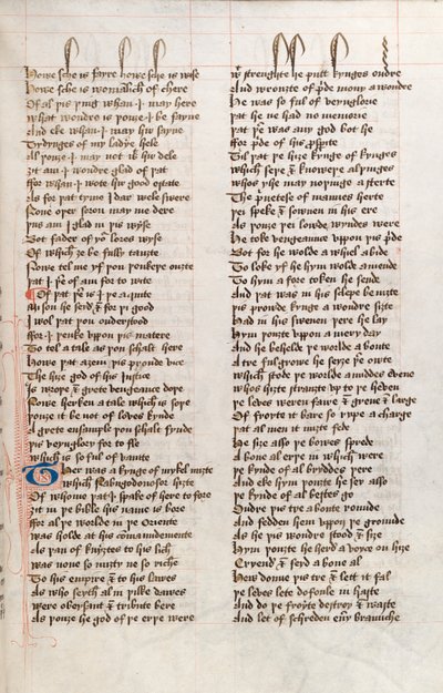 Ms326 f25r, Confessio Amantis autorstwa Johna Gowera (pióro i atrament na welinie) autorstwa English School