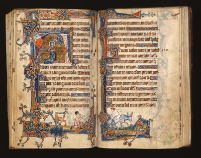 Ms 1-2005, ff.182v-183r: David modlący się, historyczny wstęp z Psałterza Macclesfielda, Use of Sarum, East Anglia, c.1330 autorstwa English School