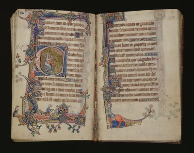 Ms 1-2005, ff.207v-208r: Izajasz modlący się, historyczny wstęp z Psałterza Macclesfield, Use of Sarum, East Anglia, c.1330 autorstwa English School