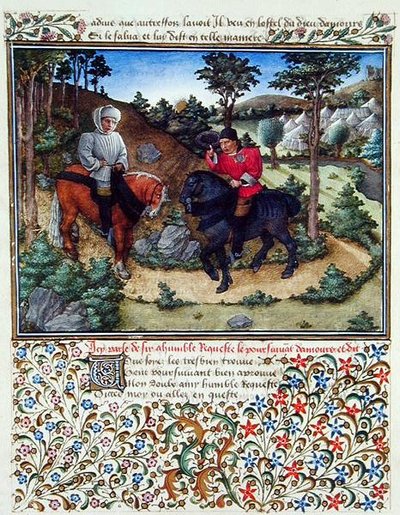 Pani 2597 Na początku dnia Pożądanie spotyka Skromną Prośbę w dolinie, gdzie wznoszone są Zasady Honoru, faksmilowe wydanie „Livre du Coeur d