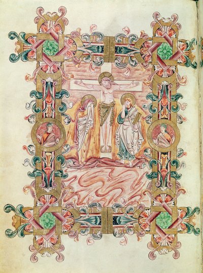 Ms 274 (Y-6) fol.71v Ukrzyżowanie, z Mszału Roberta z Jumieges, c.1016 autorstwa English School