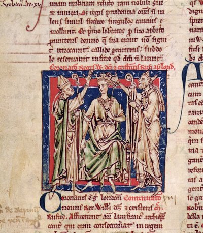 Ms 6712 (A.6.89) fol.126v Wilhelm II (ok.1057-1100) miniatura z Flores Historiarum, Matthew Paris, 1250-52 autorstwa English School