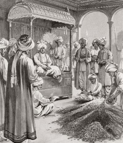 Muhammad bin Tughluq emitujący symboliczną walutę autorstwa English School