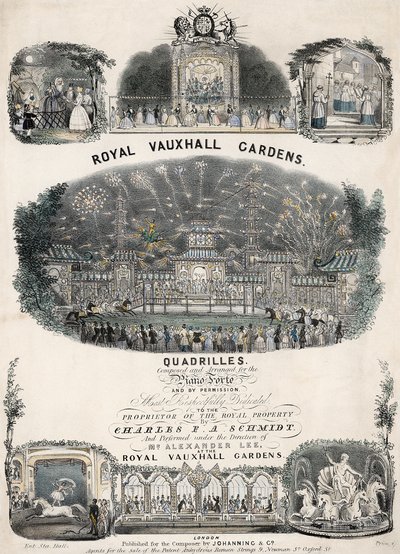 Muzyka do Royal Vauxhall Gardens Quadrilles autorstwa Charlesa F A Schmidta autorstwa English School