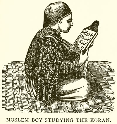 Muzułmański chłopiec studiujący Koran autorstwa English School