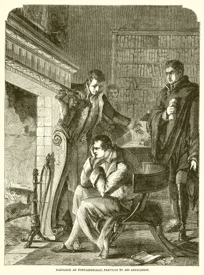 Napoleon w Fontainebleau, przed swoją abdykacją autorstwa English School