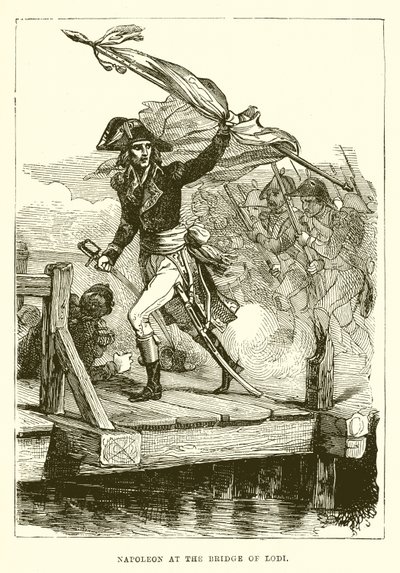 Napoleon na moście Lodi autorstwa English School