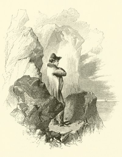 Napoleon na wygnaniu (grawerowanie) autorstwa English School