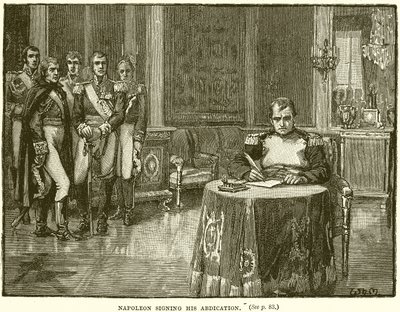 Napoleon podpisuje swoją abdykację autorstwa English School