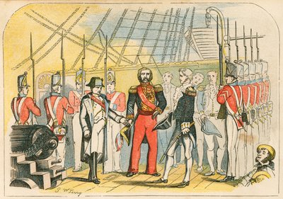 Napoleon poddający się Anglikom autorstwa English School