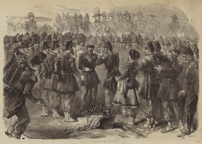 Napoleon III w obozie w Chalons (grafika) autorstwa English School
