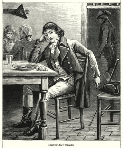 Wczesne zmagania Napoleona (rycina) autorstwa English School