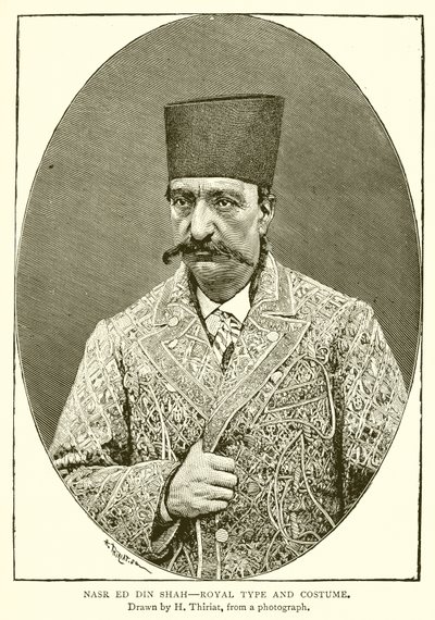 Nasr ed din Shah — królewski typ i kostium autorstwa English School