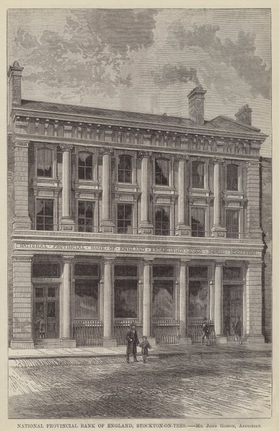 Narodowy Bank Prowincji Anglii, Stockton-on-Tees (grawerowanie) autorstwa English School