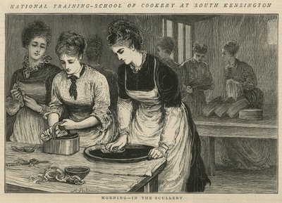 National Training School of Cookery w South Kensington: Poranek w kuchni autorstwa English School