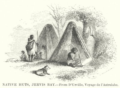 Native Huts, Jervis Bay (grawerunek) autorstwa English School