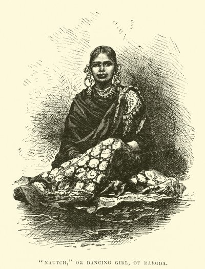 Nautch lub tańcząca dziewczyna z Baroda autorstwa English School