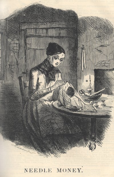 Needle Money, ilustracja z Punch Magazine, grudzień 1849 (dla pary patrz 384762) autorstwa English School