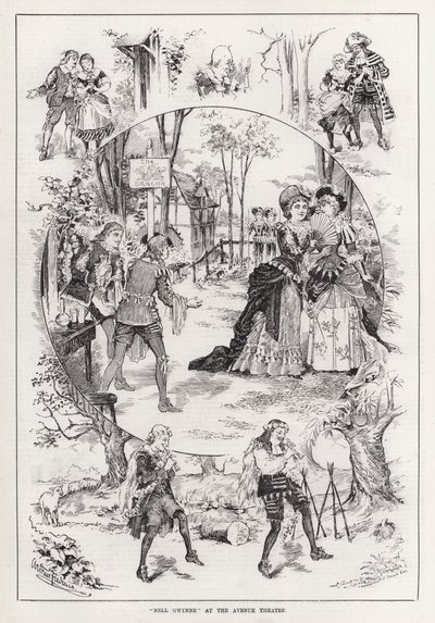 „Nell Gwynne” w Avenue Theatre (grafika) autorstwa English School