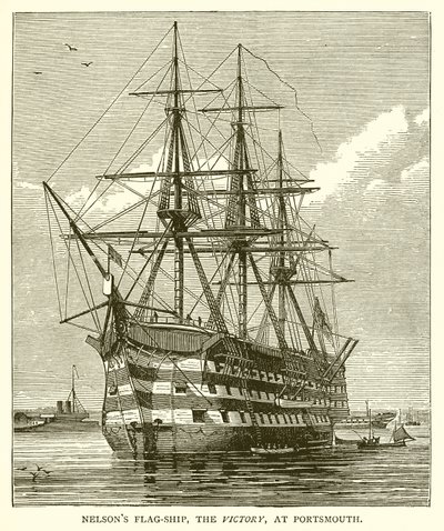 Statek flagowy Nelsona „Zwycięstwo” w Portsmouth autorstwa English School