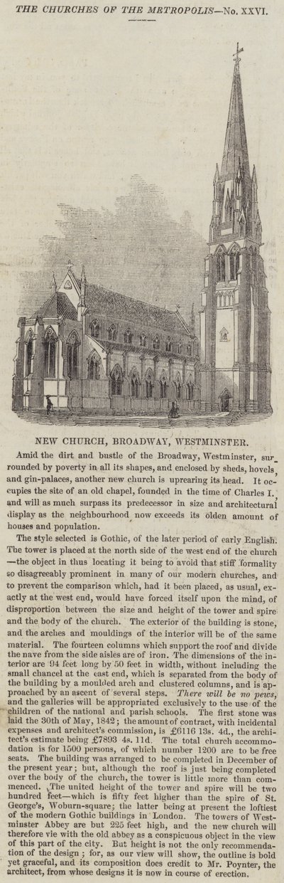 New Church, Broadway, Westminster (grafika) autorstwa English School