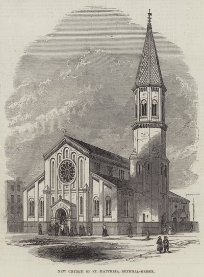 Nowy kościół św. Macieja, Bethnal-Green (rycina) autorstwa English School