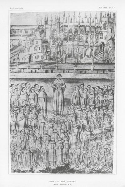 New College, Oxford (litografia) autorstwa English School
