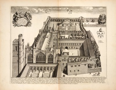 New College, tablica 19 z Oxonia Illustrata autorstwa Davida Loggona, Oxford 1675 autorstwa English School