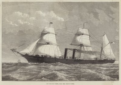 Nowy statek wysyłkowy, HMS Iris, zbudowany ze stali autorstwa English School