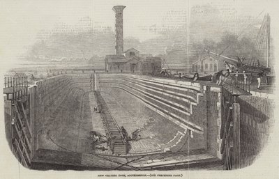 New Graving Dock, Southampton (grawerowanie) autorstwa English School
