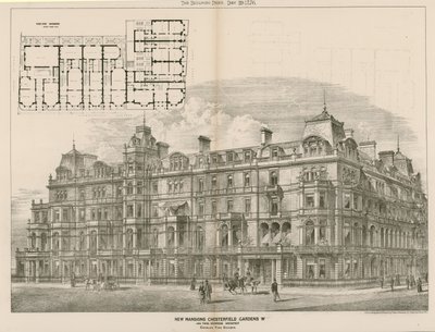 New Mansions, Chesterfield Gardens, Londyn W, John Thomas Wimperis, architekt autorstwa English School