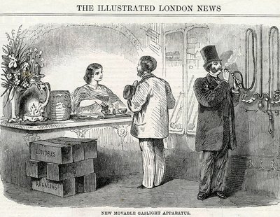 Nowy ruchomy aparat gazowy, zaczerpnięty z London Illustrated News autorstwa English School