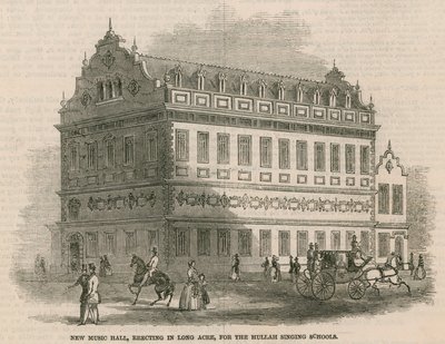 Nowa Sala Muzyczna, wzniesiona w Long Acre, dla Szkół Śpiewu Hullah autorstwa English School