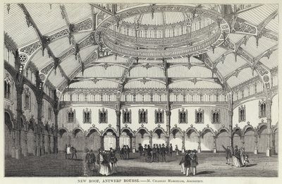 Nowy dach, Antwerp Bourse (grawerowanie) autorstwa English School