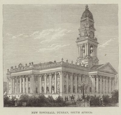 New Townhall, Durban, Republika Południowej Afryki (grafika) autorstwa English School