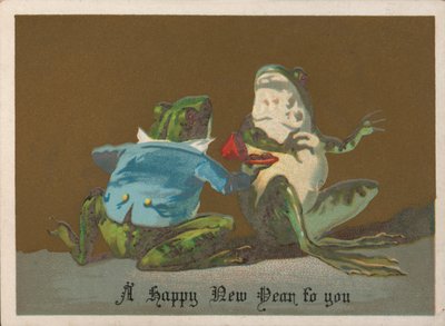 Kartka noworoczna (chromolitho) autorstwa English School