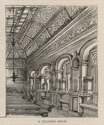 Nowy budynek Klubu Konstytucyjnego przy Northumberland Avenue: Sala bilardowa autorstwa English School