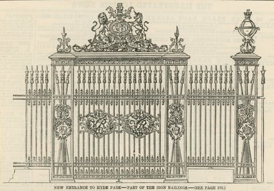 Nowe wejście do Hyde Parku - część żelaznych balustrad autorstwa English School