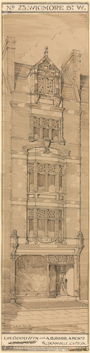 Nr 23 Wigmore Street, Londyn (tusz na papierze) autorstwa English School