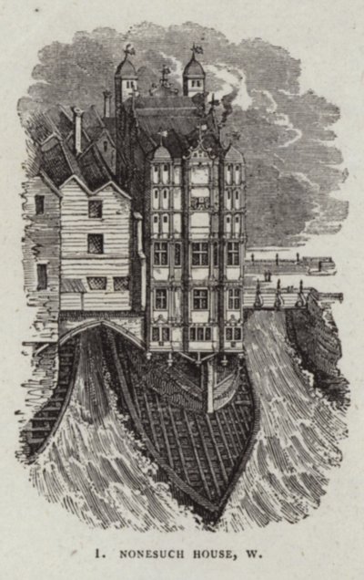 Nonesuch House na Old London Bridge autorstwa English School